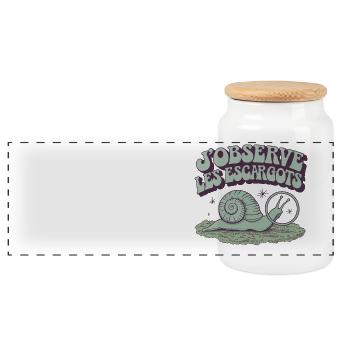 J'observe les escargots - Boîte à biscuits avec couvercle en bois - blanc - Devant