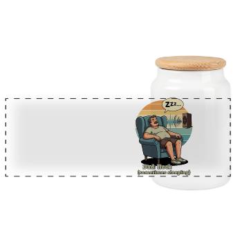 Papa : Rock - Boîte à biscuits avec couvercle en bois - blanc - Devant