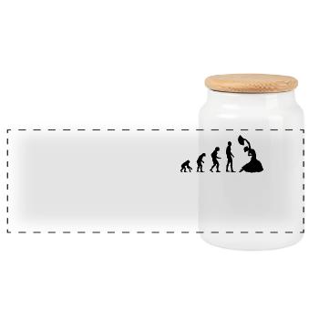 Flamenco Evolution / Danse flamenco / Robe - Boîte à biscuits avec couvercle en bois - blanc - Devant