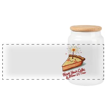 Sweet apple pie - Panoramic Cookie Jar with Wooden Lid - white - Front