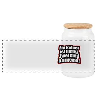 A Cologne est drôle deux sont carnaval jeck Cologne - Boîte à biscuits avec couvercle en bois - blanc - Devant