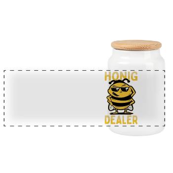 Honig Dealer Bienenzüchter Bienenflüsterer Bienen - Panorama Keksdose mit Holzdeckel - Weiß - Vorne