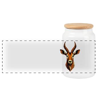 Antilope Kudu Gazelle Afrika Serengeti Antilopen - Panorama Keksdose mit Holzdeckel - Weiß - Vorne