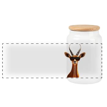 Antilope Kudu Gazelle Afrika Serengeti Antilopen - Panorama Keksdose mit Holzdeckel - Weiß - Vorne