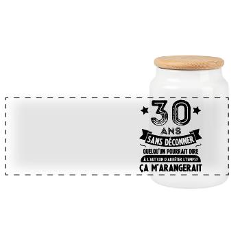 30 Ans Anniversaire Cadeau 30 ans - Boîte à biscuits avec couvercle en bois - blanc - Devant