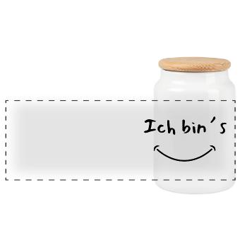 Ich bin`s - Panorama Keksdose mit Holzdeckel - Weiß - Vorne