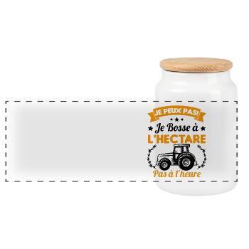 Je peux pas! Je bosse à l'hectare pas à l'heure - Boîte à biscuits avec couvercle en bois - blanc - Devant