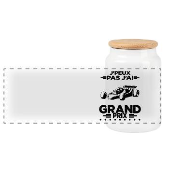 Je Peux Pas J'ai Grand Prix - Boîte à biscuits avec couvercle en bois - blanc - Devant