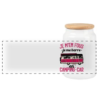 Je m'en fous je me barre en camping-car - Boîte à biscuits avec couvercle en bois - blanc - Devant