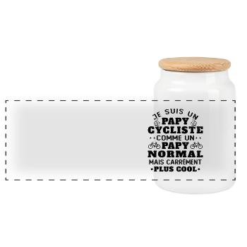 Papy Cycliste Cadeau Vélo Humor Grands-Parents - Boîte à biscuits avec couvercle en bois - blanc - Devant