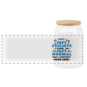 Papy Cycliste Cadeau Vélo Humor Grands-Parents - Boîte à biscuits avec couvercle en bois - blanc - Devant
