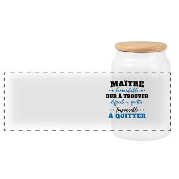 Maître formidable idée cadeau maître d'école - Boîte à biscuits avec couvercle en bois - blanc - Devant