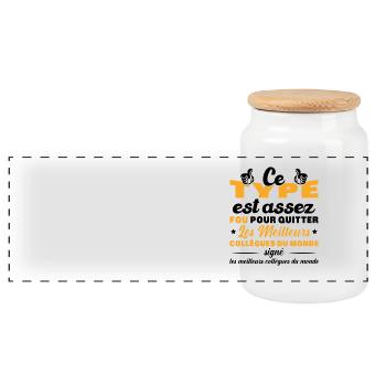 Départ Collègue de Travail Nouvel Emploi Retraite - Boîte à biscuits avec couvercle en bois - blanc - Devant