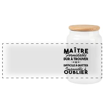 Maître formidable, Cadeau Maître école - Boîte à biscuits avec couvercle en bois - blanc - Devant