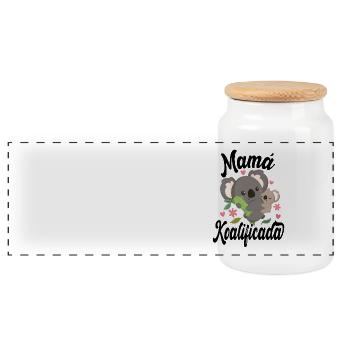 Koalified Mama Muttertag - Panorama Keksdose mit Holzdeckel - Weiß - Vorne