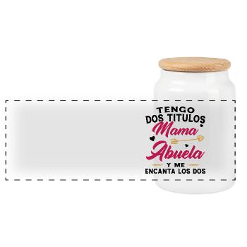 Cadeau de fête des mères maman et grand-mère - Boîte à biscuits avec couvercle en bois - blanc - Devant