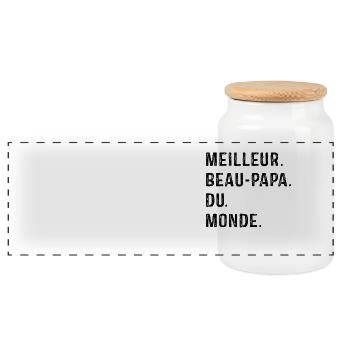 Meilleur Beau Papa Du Monde Fête des pères - Boîte à biscuits avec couvercle en bois - blanc - Devant