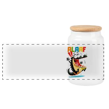 Carnaval Crocodile Cologne Cologne Alaaf Costume Drôle - Boîte à biscuits avec couvercle en bois - blanc - Devant