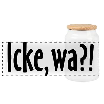 Icke, wa?! Berlin Spruch - Berliner Sprüche - Panorama Keksdose mit Holzdeckel - Weiß - Vorne
