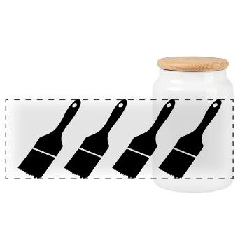 Pinceaux de peintre en bâtiment - Boîte à biscuits avec couvercle en bois - blanc - Devant