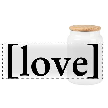 LOVE - Panorama Keksdose mit Holzdeckel - Weiß - Vorne