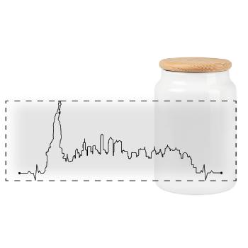 design_missing_request - Panoramic Cookie Jar with Wooden Lid - white - Front