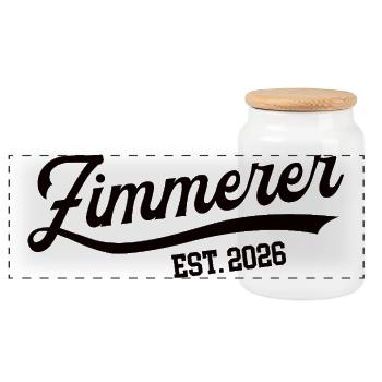 Zimmerer 2026 Beruf Zimmererei Lehre Lehrling - Panorama Keksdose mit Holzdeckel - Weiß - Vorne