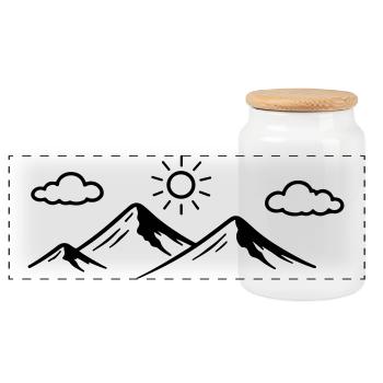 Icône des montagnes - Boîte à biscuits avec couvercle en bois - blanc - Devant