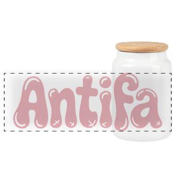 Antifa - Antifascist Merch - Panoramic Cookie Jar with Wooden Lid - white - Front