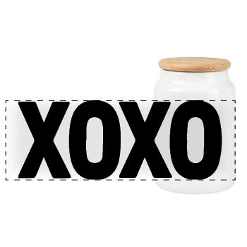 Mignon teckel XOXO Dog Love Design - Boîte à biscuits avec couvercle en bois - blanc - Devant