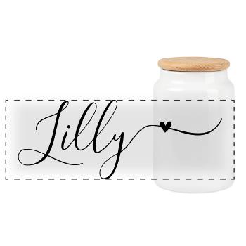 Prénom Lys Prénom Décoratif - Boîte à biscuits avec couvercle en bois - blanc - Devant