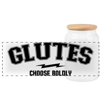 Varsity Arch - Département des fessiers - Boîte à biscuits avec couvercle en bois - blanc - Devant