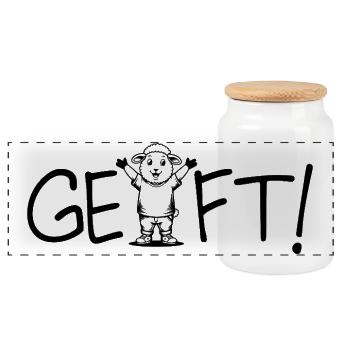 Done! Sheep - Panoramic Cookie Jar with Wooden Lid - white - Front