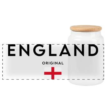 Flagge Englands, elegantes minimalistisches Design - Panorama Keksdose mit Holzdeckel - Weiß - Vorne
