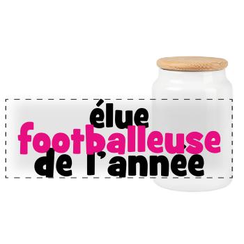 Footballeuse de l'Année : La Reine des Terrains - Boîte à biscuits avec couvercle en bois - blanc - Devant