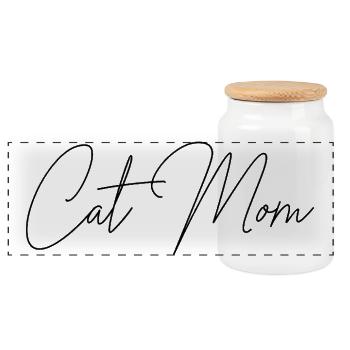 Cat Mom Katzenmama - Panorama Keksdose mit Holzdeckel - Weiß - Vorne