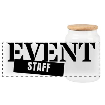 Personnel de l’événement - Personnel de l’équipe d’équipe - Boîte à biscuits avec couvercle en bois - blanc - Devant