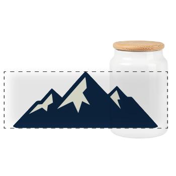 Silhouette des montagnes - Boîte à biscuits avec couvercle en bois - blanc - Devant