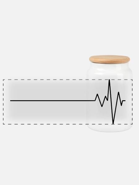 Beat Line - Panorama Keksdose mit Holzdeckel - Weiß
