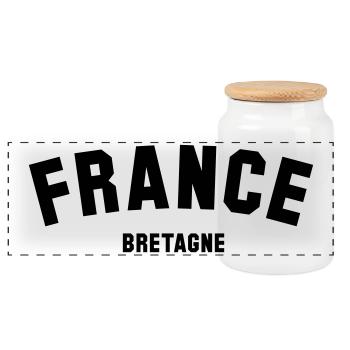 BRETAGNE France Frankreich - Panorama Keksdose mit Holzdeckel - Weiß - Vorne