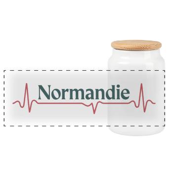 Battements de Cœur pour la Normandie - Boîte à biscuits avec couvercle en bois - blanc - Devant