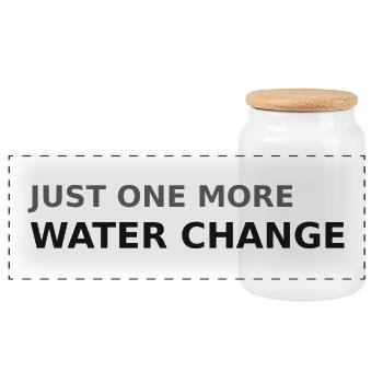 Only one water change left Aquarium - Panoramic Cookie Jar with Wooden Lid - white - Front