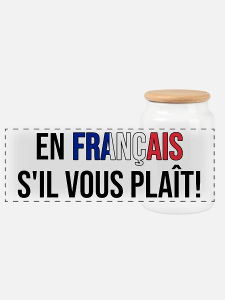 En français s'il vous plaît! (schwarz) - Panorama Keksdose mit Holzdeckel - Weiß