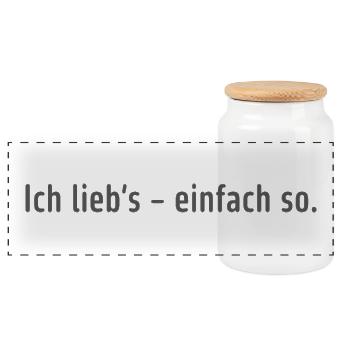 Ich lieb’s – einfach so. - Panorama Keksdose mit Holzdeckel - Weiß - Vorne