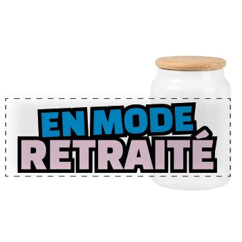 en mode retraité - Boîte à biscuits avec couvercle en bois - blanc - Devant