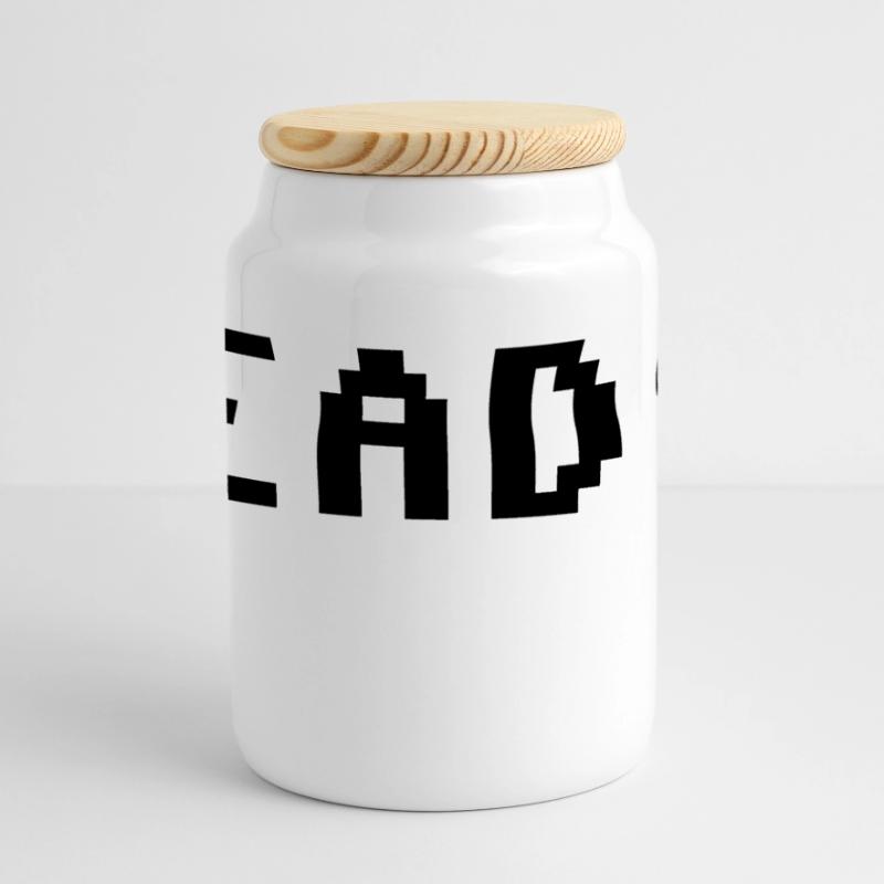 C64 Ready Nerd Computer Retro Geschenk Idee Panorama Keksdose mit Holzdeckel