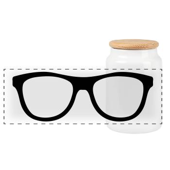 Nerd Hispter Lunettes - Lunettes - Boîte à biscuits avec couvercle en bois - blanc - Devant