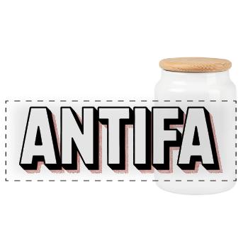 Antifa - Antifascist Merch - Panoramic Cookie Jar with Wooden Lid - white - Front