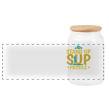 Stand up Paddle SUP Water Balance - Boîte à biscuits avec couvercle en bois - blanc - Devant
