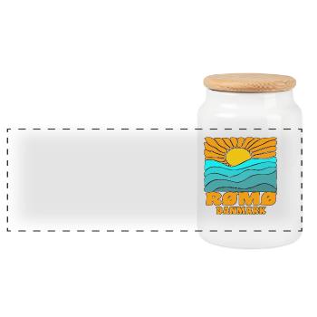 Romo Römo - Boîte à biscuits avec couvercle en bois - blanc - Devant
